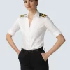 Luxe ladies formal Epaulet blouse