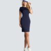 Boat neck dress Navy