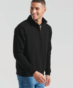 Premium 70/30 zip-neck sweatshirt