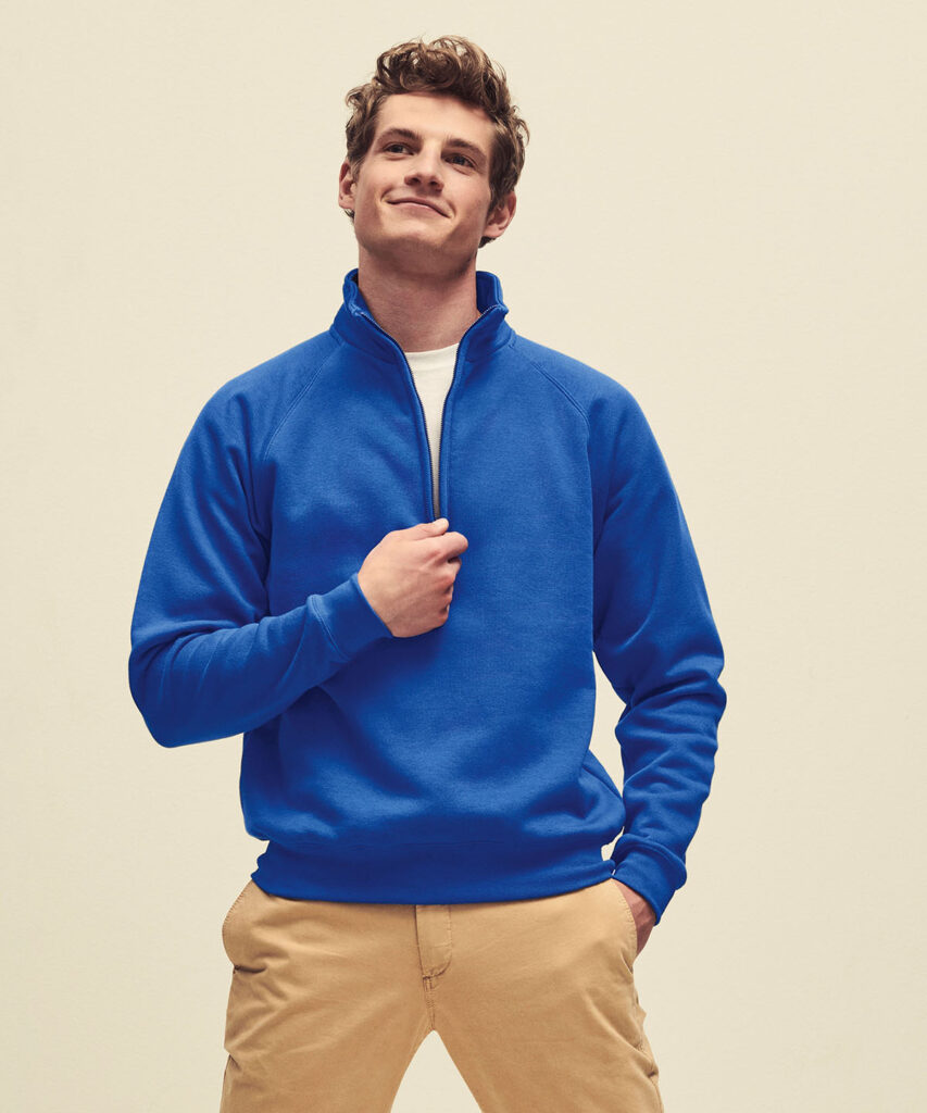 Premium 70/30 zip-neck sweatshirt