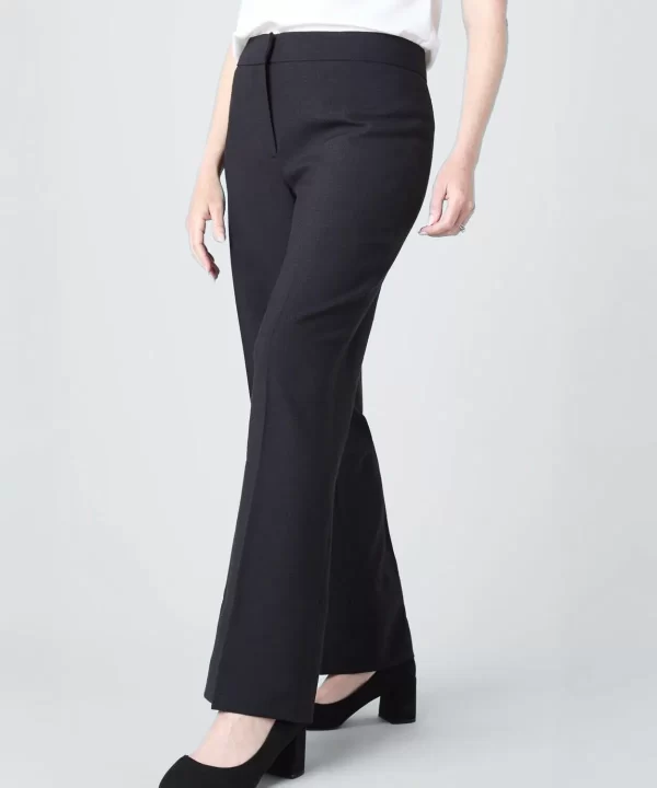 Simon Jersey Women’s Linen Blend Straight Leg Trousers, BLACK (4)