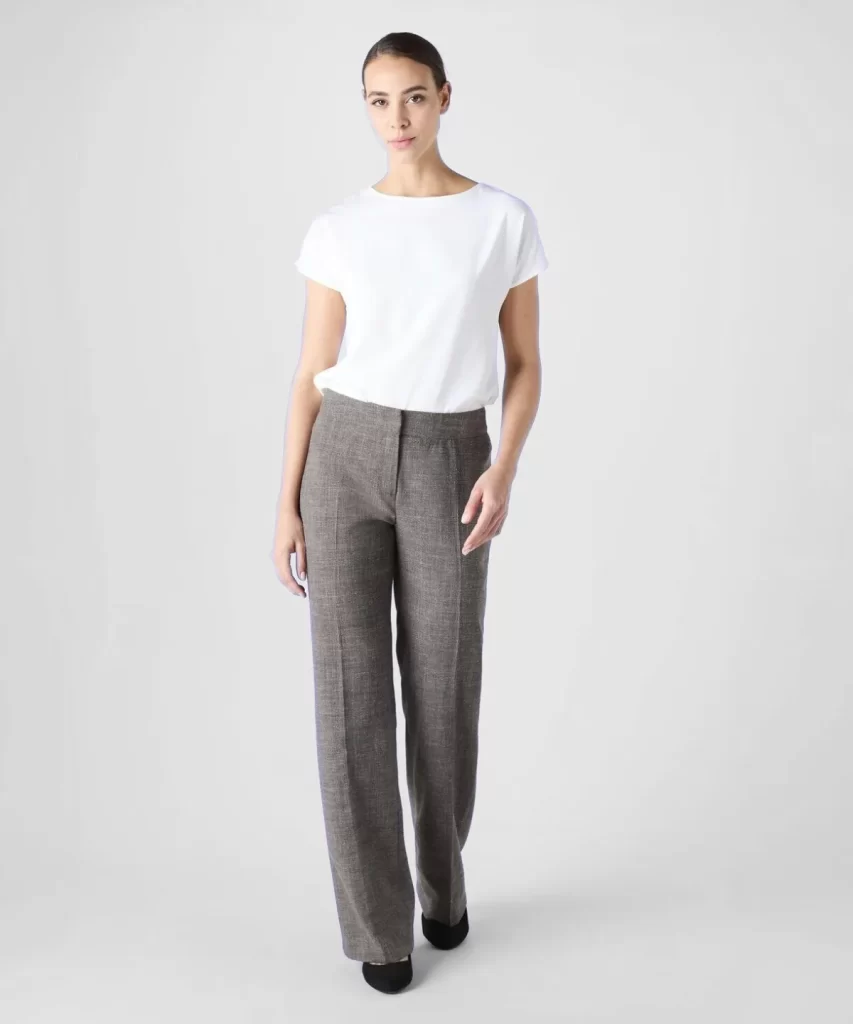 Women's Linen Blend Straight Leg Trousers