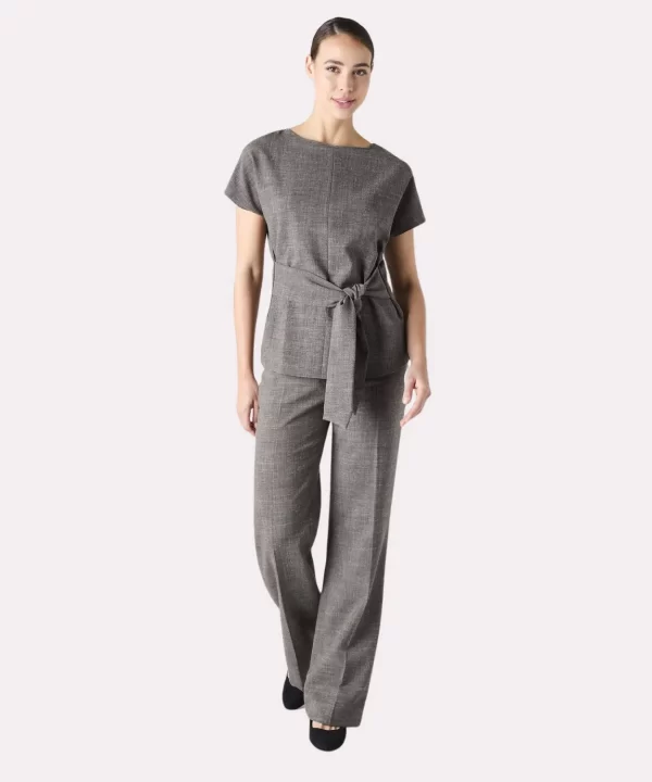 Simon Jersey Women’s Linen Blend V-Neck Tunic-CHARCOAL (3)