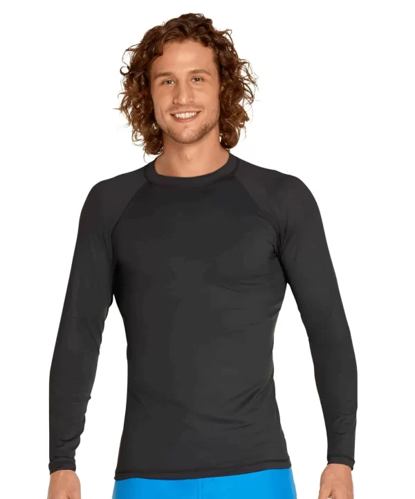 Men’s Navy Long Sleeve Rash Guard black