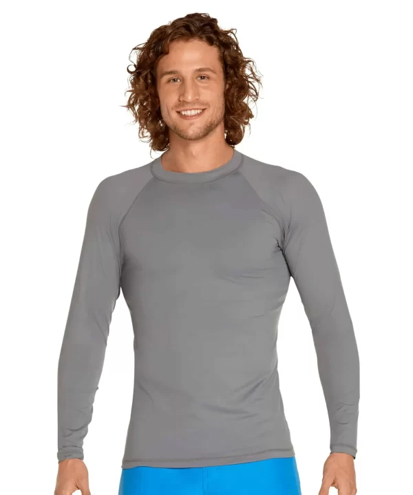 Men’s Navy Long Sleeve Rash Guard grey