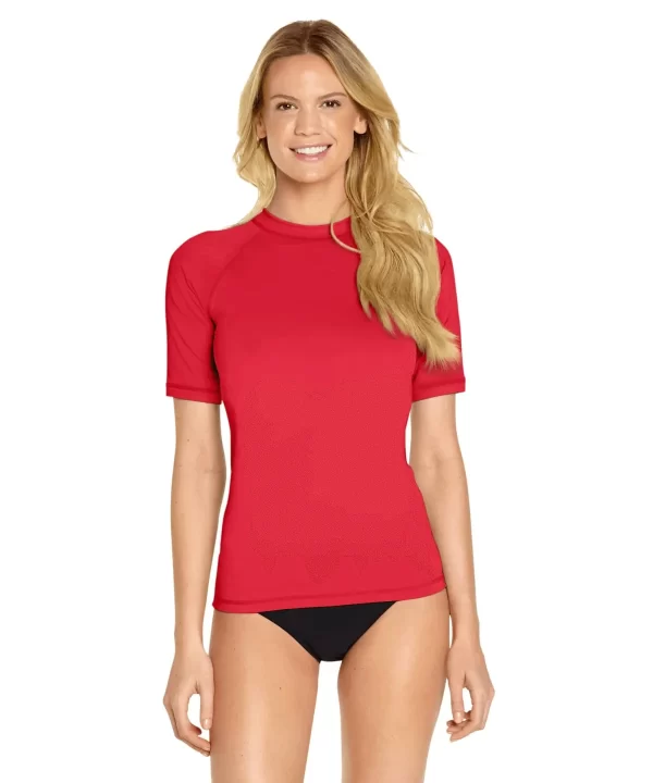 Women’s Short Sleeve Rash Guard RED (2)
